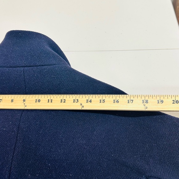 Crew Nello Gori Stadium Cloth Cocoon Coat Dark Blue Women Wool Blend Size 2 - Picture 8 of 10